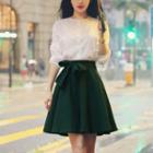 Bow-tied A-line Skirt