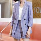 Set: Plaid Blazer + Mini A-line Plaid Skort