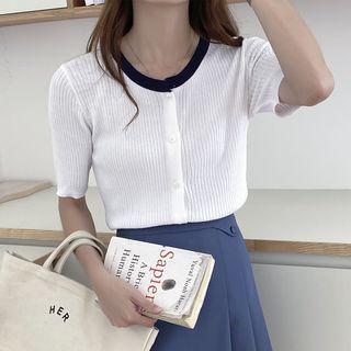 Two Tone Striped Knit Top