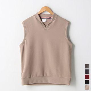 Mandarin-collar Sleeveless Top