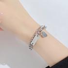 Heart Layered Stainless Steel Bracelet 1255 - Silver - One Size