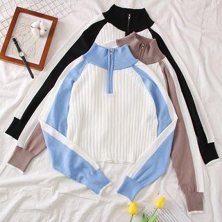 Half-zip Colorblock Knit Top
