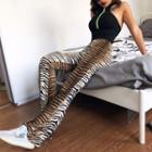 Tiger Print Boot-cut Pants