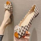 Houndstooth Faux Pearl Flats