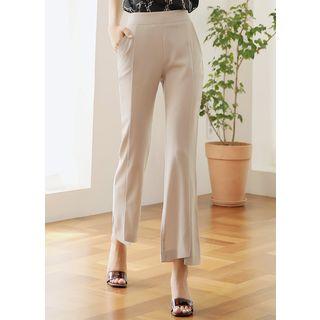 Seam-trim Slit Boot-cut Dress Pants