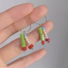 Bead Faux Pearl Alloy Fringed Earring 1 Pair - C-736 - Green & White - One Size