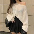 Plain Knitted Loose-fit Sweater