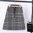 Mini A-line Houndstooth Skirt