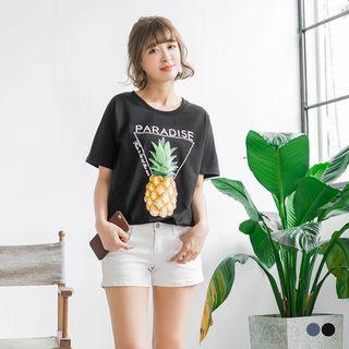 Short Sleeve Pineapple Graphic Tee