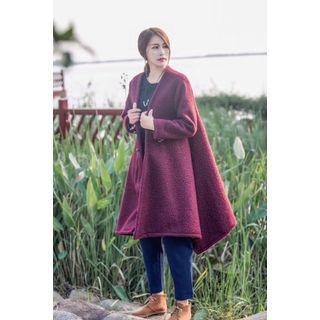 V-neck Frog-buttoned Plain Coat