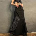 High-waist Dragon Print Midi A-line Skirt
