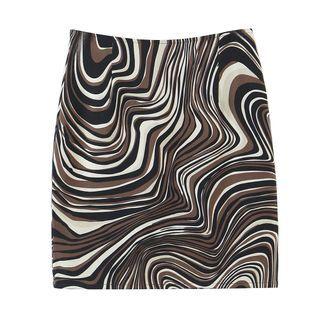 High Waist Print Mini Pencil Skirt