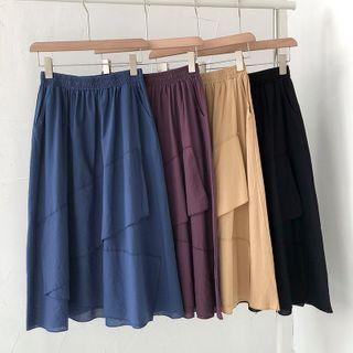 Applique Midi A-line Skirt