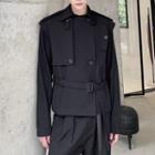 Layered Tie-waist Vest Black - One Size