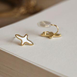 Alloy Shell Cross Earring