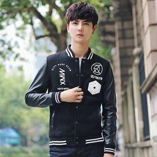 Paneled Printed Buttoned Jacket