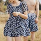 Couple Matching Floral Print Beach Shorts / Swim Dress / Bottom / Set