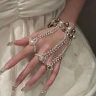 Faux Pearl Ring Bracelet White - One Size