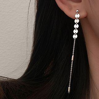Disc Sterling Silver Dangle Earring 1 Pair - Earring - Silver - One Size
