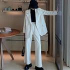 Corduroy Button Blazer / Wide Leg Pants / Mini A-line Skirt