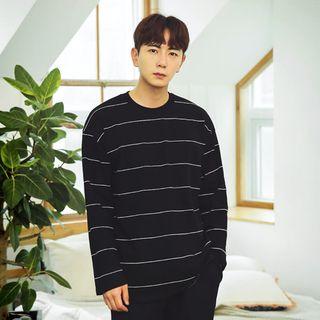 Crew-neck Long-sleeve Stripe T-shirt