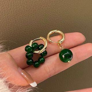 Asymmetrical Drop Earring 1 Pair - Green - One Size