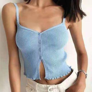 Spaghetti Strap Button-up Top