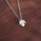 925 Sterling Silver Leaf Pendant Necklace Maple Leaf - Silver - One Size