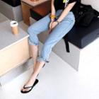 Mid-rise Slit Relaxed-fit Jeans