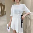 Elbow-sleeve Asymmetric Tunic