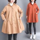 Frog Button Hooded Trench Coat