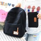Plain Canvas Backpack With Coin Purse