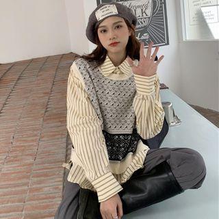 Sweater Vest / Striped Shirt