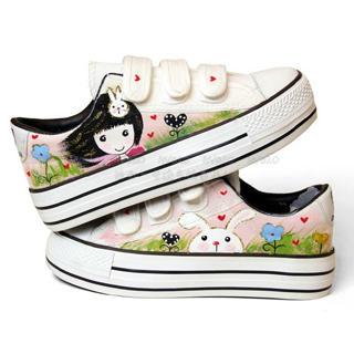 Painted Platform Canvas Sneakers