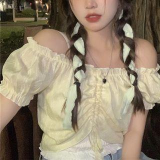 Off Shoulder Puff Sleeve Top / Tank Top