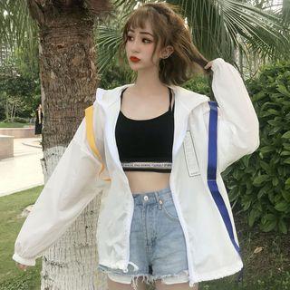 Contrast Strap Zip Jacket