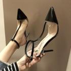Pointed Toe T-strap High-heel Sandals