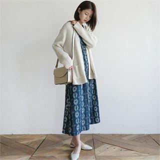 Round-neck Pattern Shirtdress