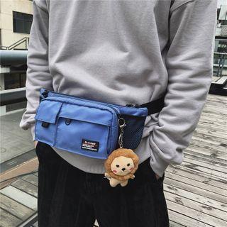 Lettering Mesh Panel Belt Bag