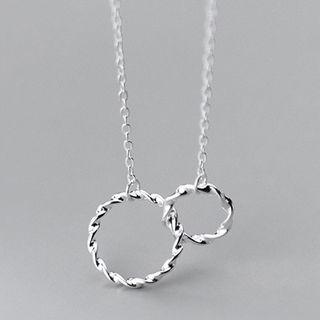 Interlocking Hoop Pendant Sterling Silver Necklace S925 Silver - Necklace - Silver - One Size