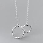 Interlocking Hoop Pendant Sterling Silver Necklace S925 Silver - Necklace - Silver - One Size