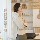 Round-hem Wool Blend Hoodie
