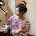 Short-sleeve Off-shoulder Textured Top