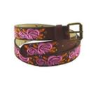 Floral Embroidered Belt As Shown In Figure - One Size