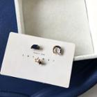Set Of 3 : Cat / Moon / Star Alloy Earring