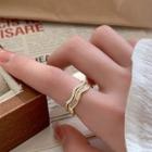 Geometry Faux Pearl Layered Ring J2921 - Gold - One Size