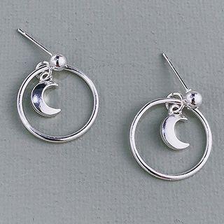 Crescent Circle Drop Earring 1 Pair - Silver - One Size