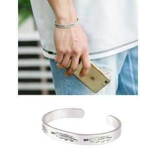 Feather Open Bangle Silver - One Size