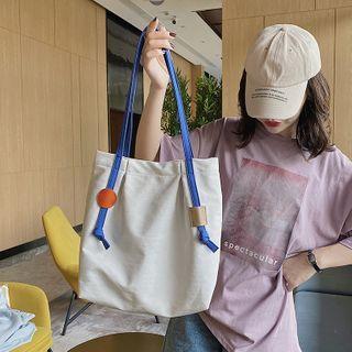 Contrast Strap Canvas Tote Bag