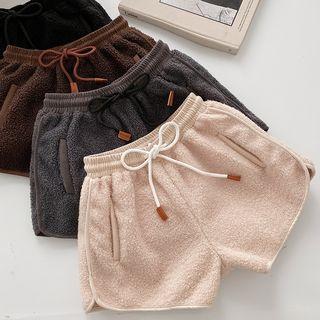 Faux-shearling Drawstring Shorts